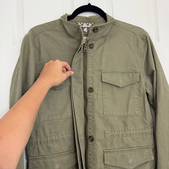 Marine Layer Harriet Green Utility Jacket Women’s Medium Cotton Drawstring Zip - Picture 4 of 11